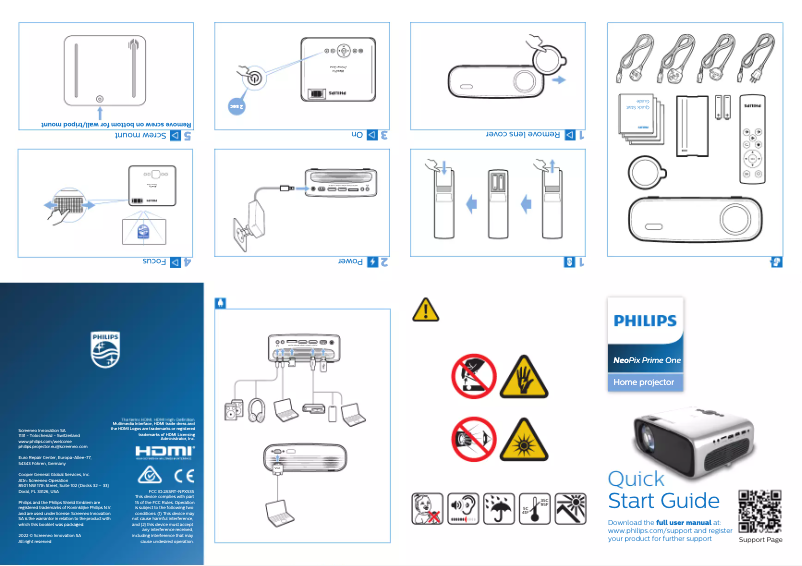 Page 1 of the manual Quick Start Guide Philips Neopix Prime One NPX535