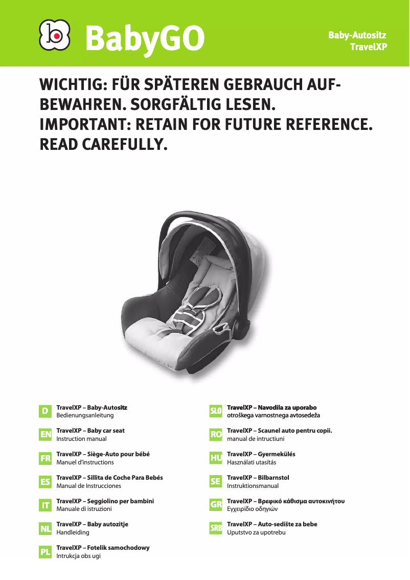 Page 1 of the manual User Manual BabyGO Traveller