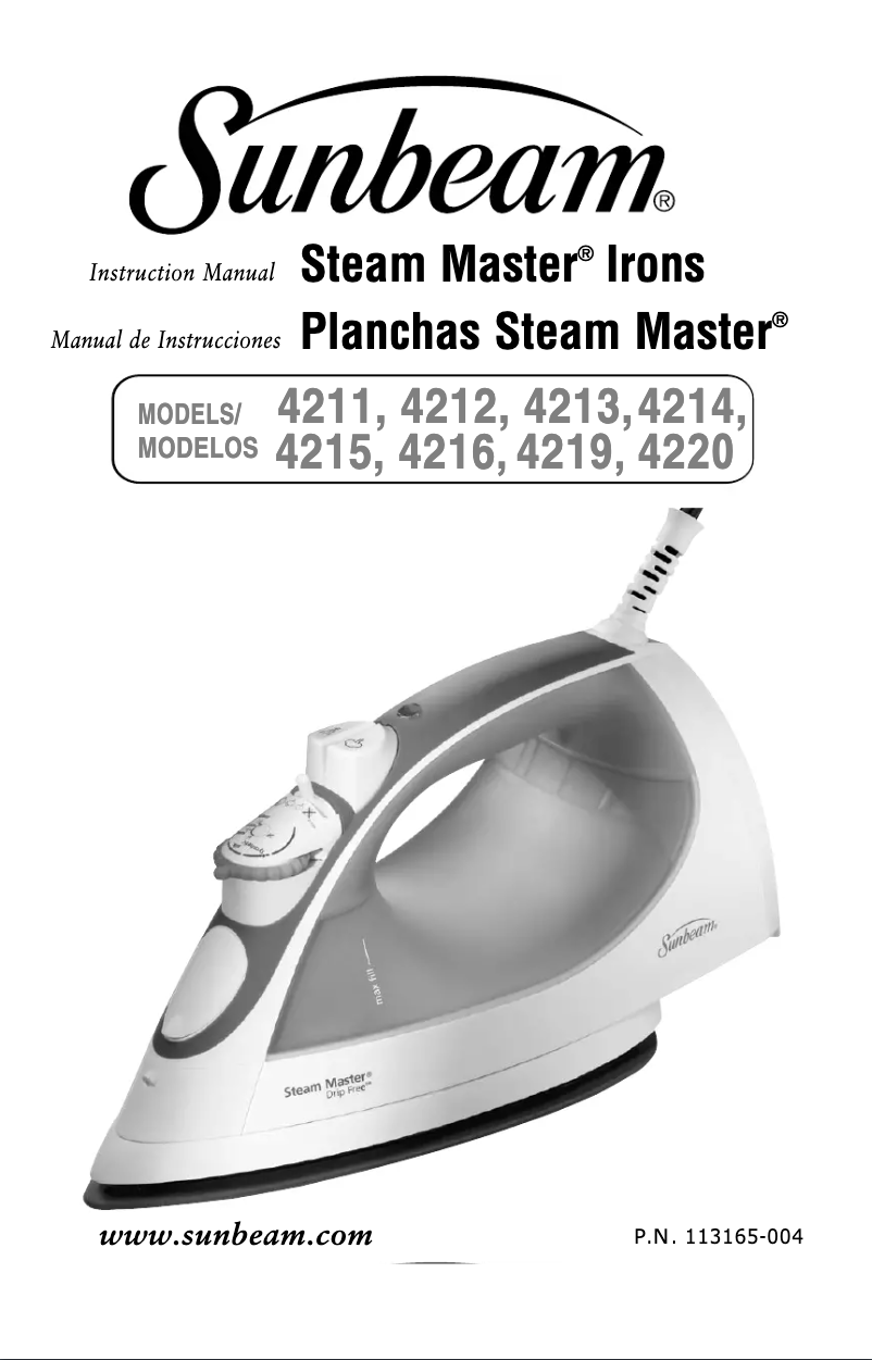 Page 1 of the manual User Manual Sunbeam Steam Master 4219