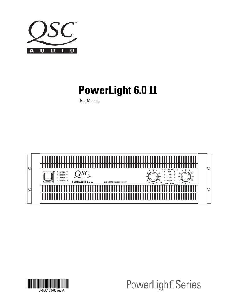 Page 1 of the manual User Manual QSC PowerLight 6.0 II
