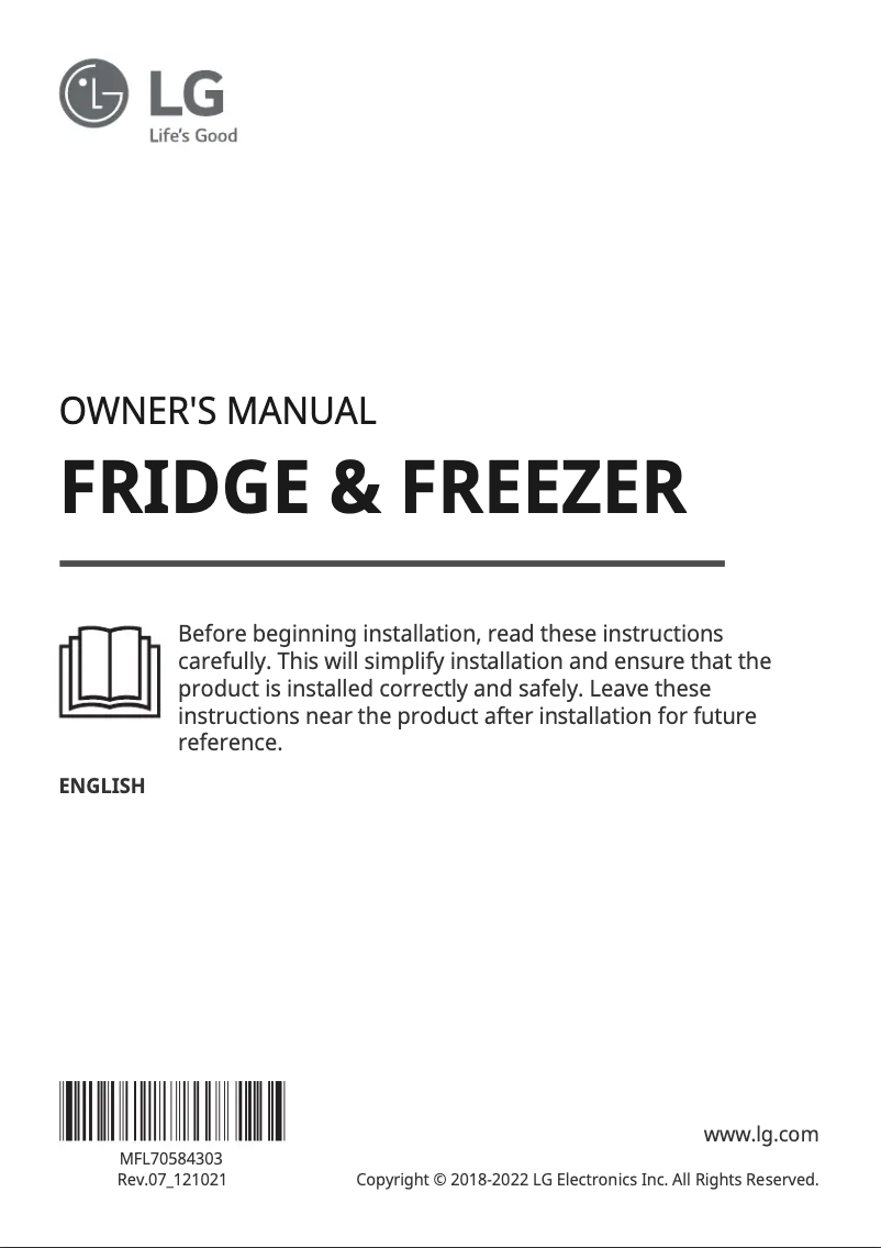 First page image of the manual for ELB92MBACP