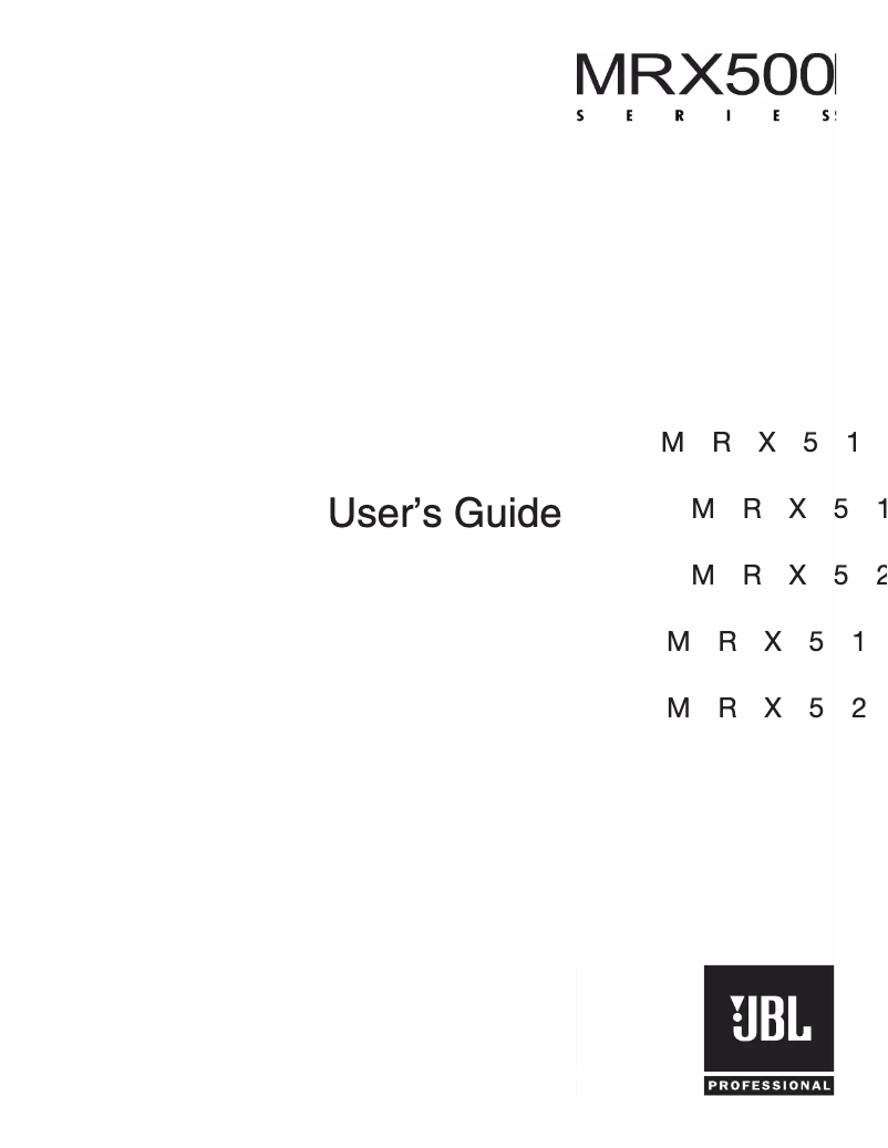 First page image of the manual for MRX528S