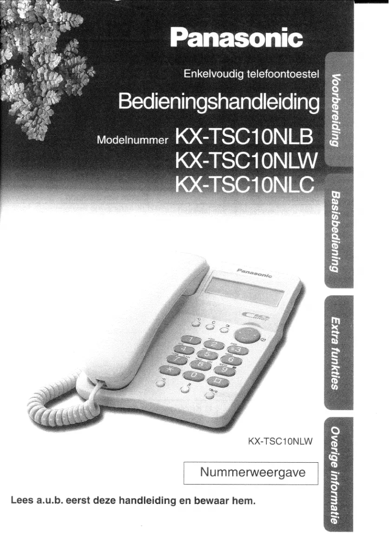 Image de la première page du manuel de l'appareil KX-TSC10N