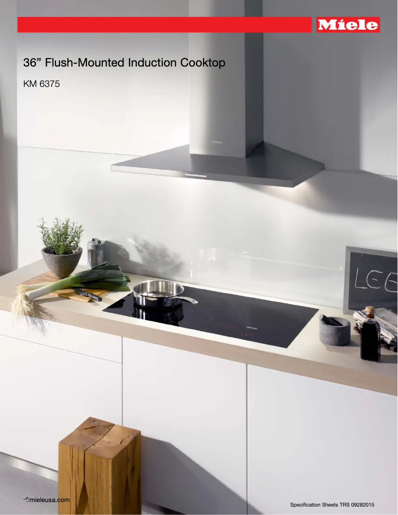 Page 1 of the manual Technical Sheet Miele KM 6375