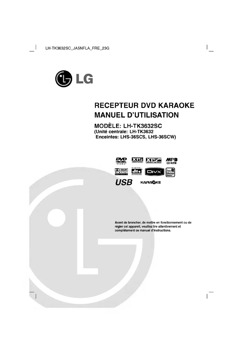 First page image of the manual for LH-TK3632SC