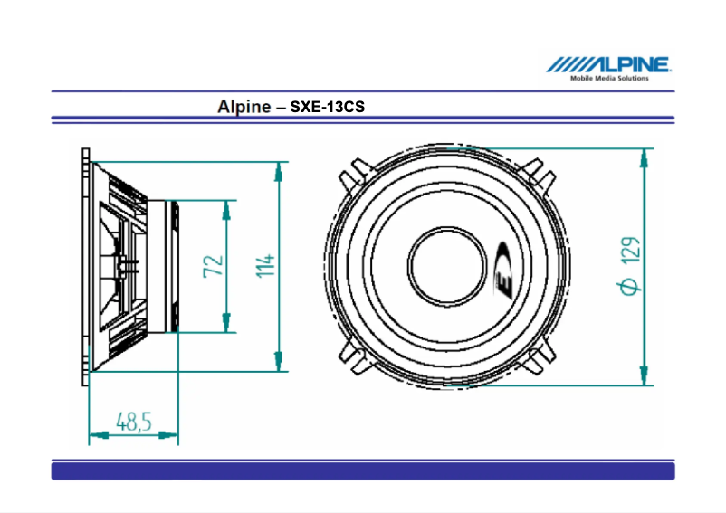 Page 1 of the manual User Manual Alpine SXE-13CS