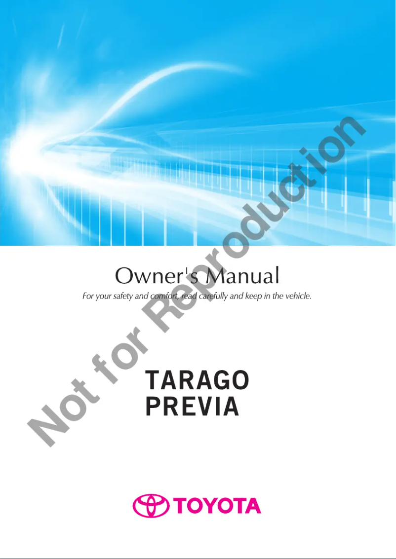 Page 1 of the manual User Manual Toyota Previa (2016)