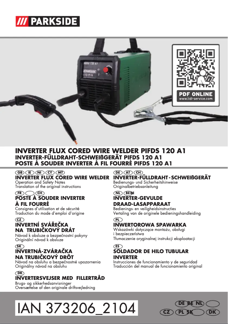 First page image of the manual for PIFDS 120 A1