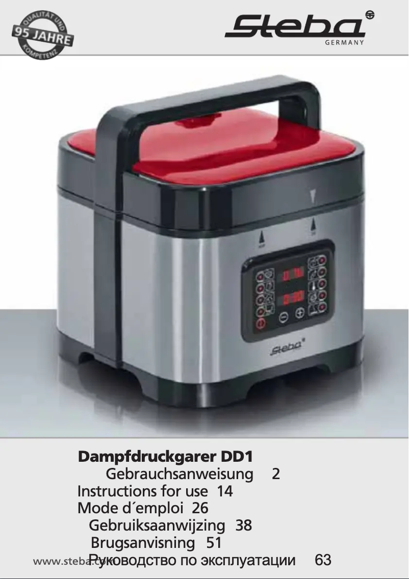 Page 1 of the manual User Manual Steba DD 1 ECO