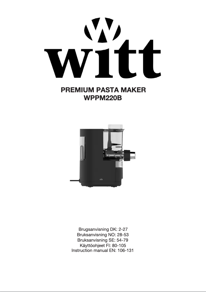 First page image of the manual for WPPM220B