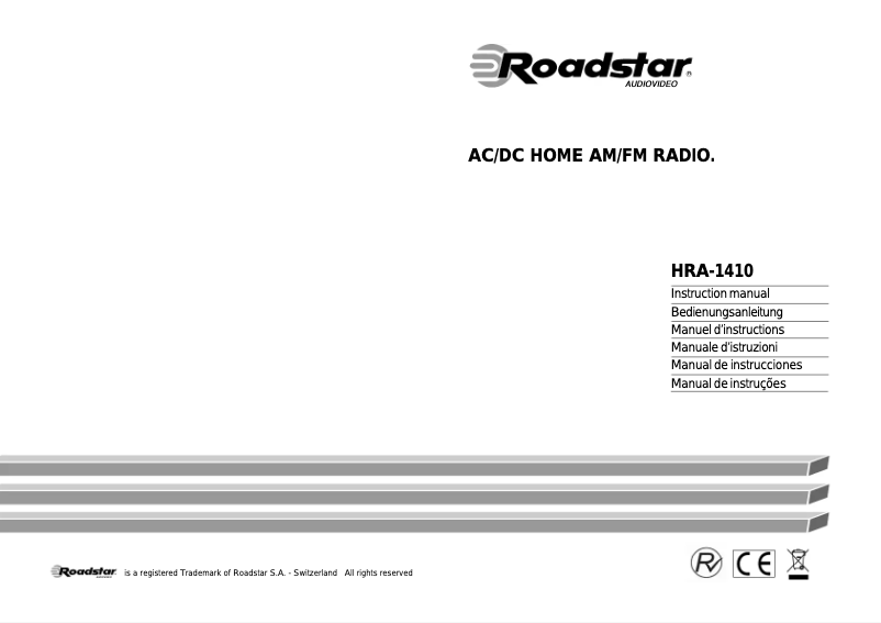 Page 1 of the manual User Manual Roadstar HRA-1410