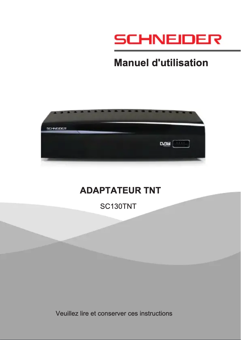 Page 1 of the manual User Manual Schneider SC130TNT