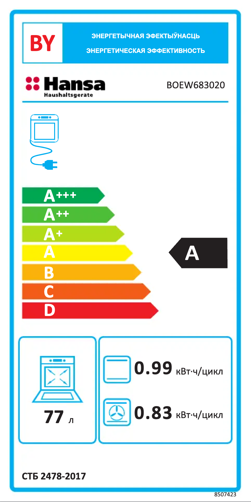 First page image of the manual for BOEW683020