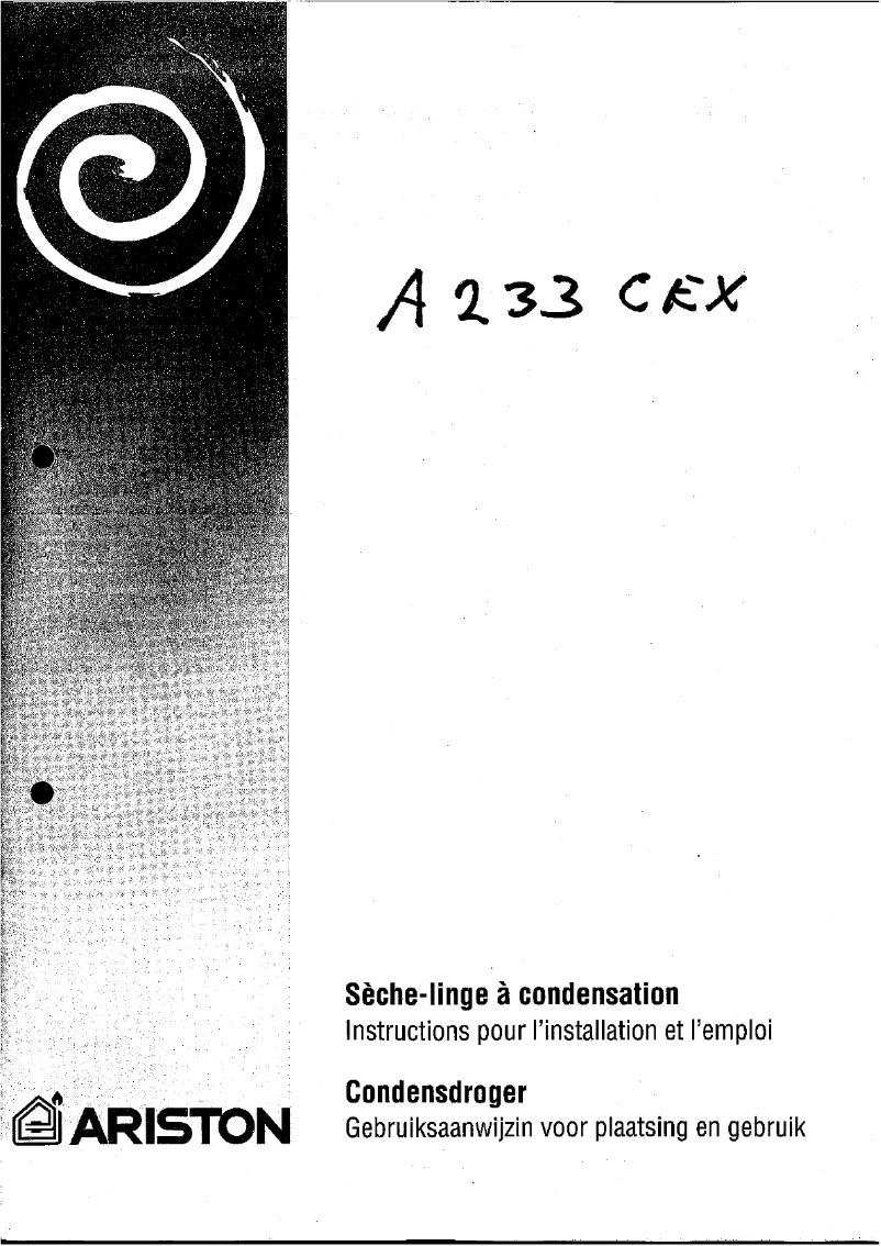 Page 1 of the manual User Manual Ariston Thermo A 233 CEX