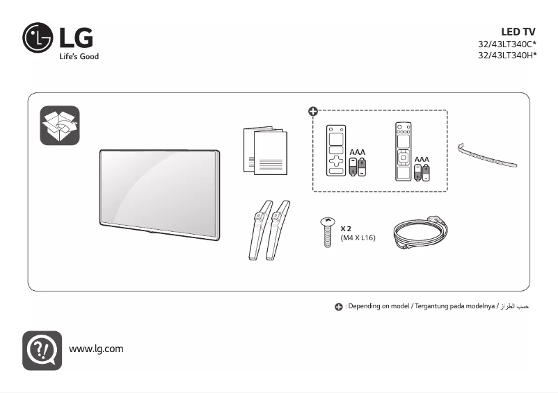 First page image of the manual for 32LT340CBGB
