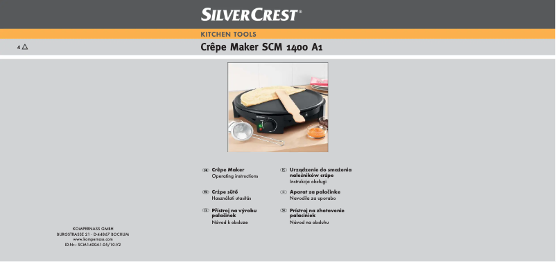 Page 1 of the manual User Manual SilverCrest SCM 1400 A1