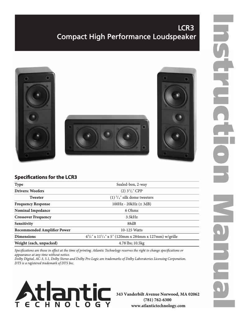 Page 1 of the manual User Manual Atlantic LCR3