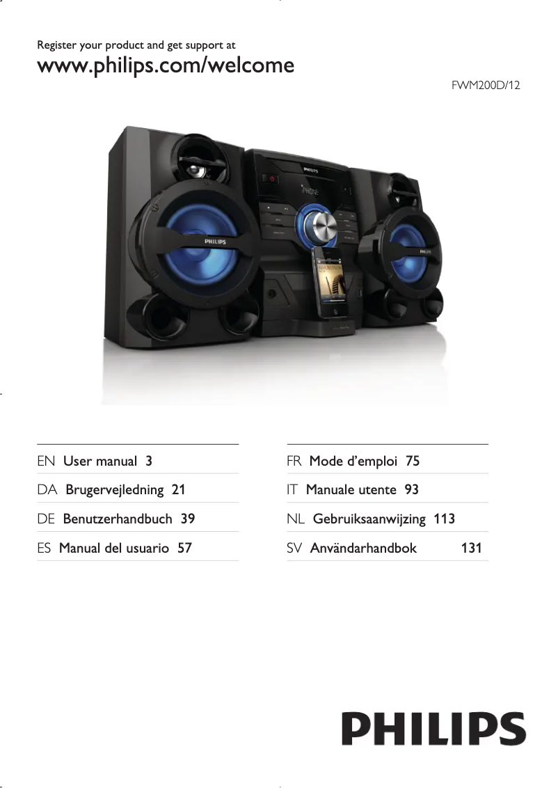 Page 1 of the manual User Manual Philips FWM200D