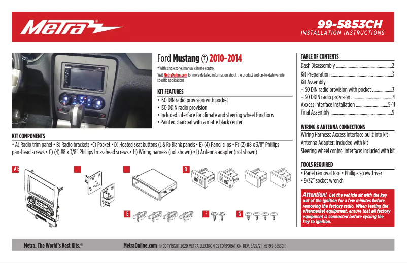 First page image of the manual for 99-5853CH