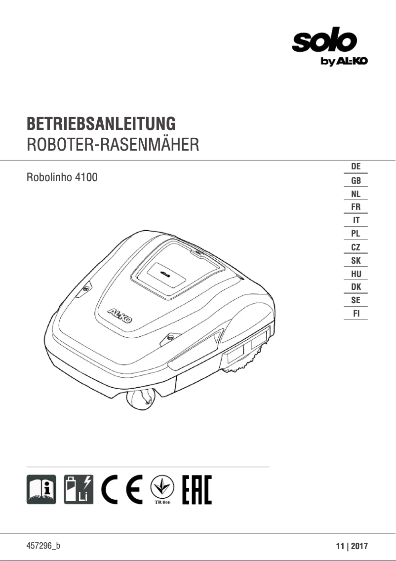 First page image of the manual for Robolinho 4100