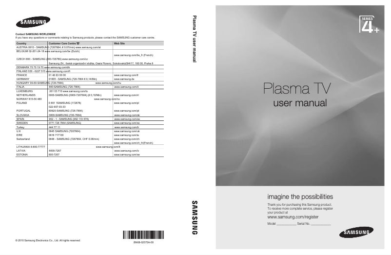 First page image of the manual for PS42C450