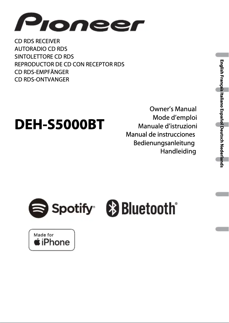 First page image of the manual for DEH-S5000BT