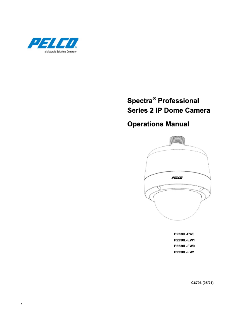 First page image of the manual for Spectra Pro P2230L-EW1