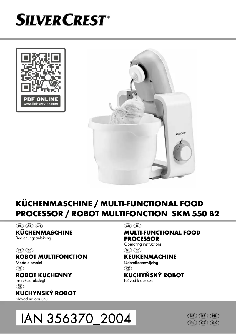 Page 1 of the manual User Manual SilverCrest SKM 550 B2