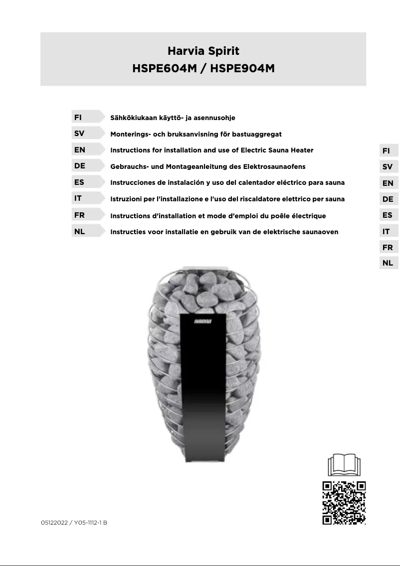 Page 1 of the manual User Manual Harvia Spirit HSP904MXW