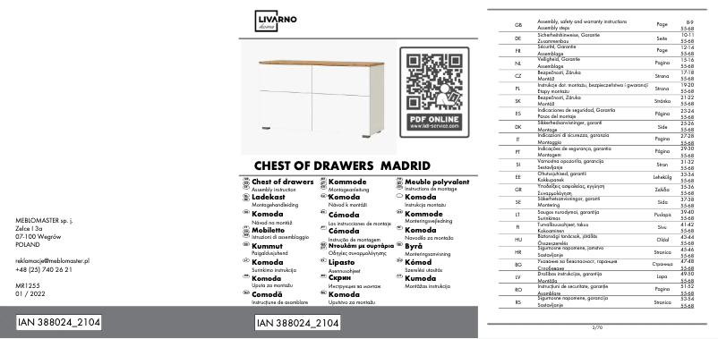 Page 1 of the manual User Manual Livarno Lux IAN 388024