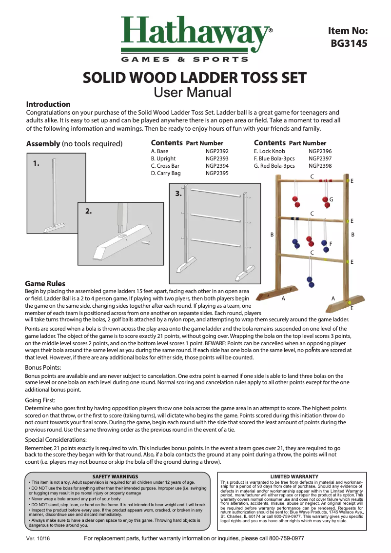 Page 1 de la notice Manuel utilisateur Hathaway BG3145