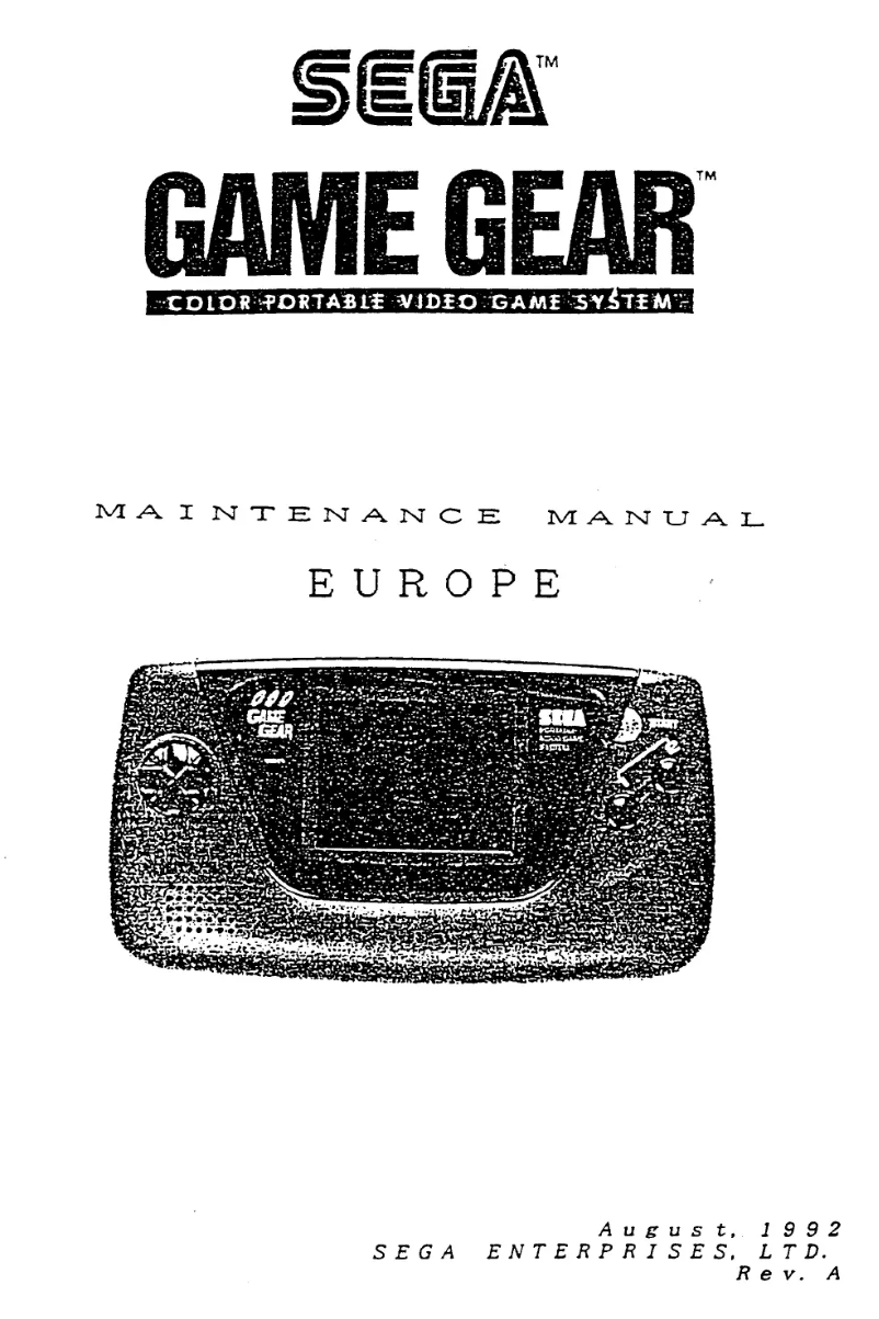 Image de la première page du manuel de l'appareil Game Gear