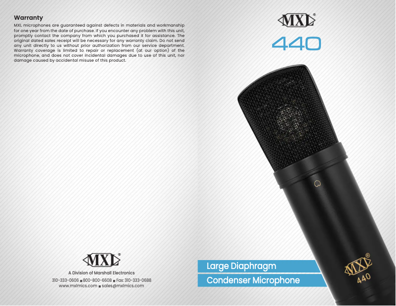 First page image of the manual for 440