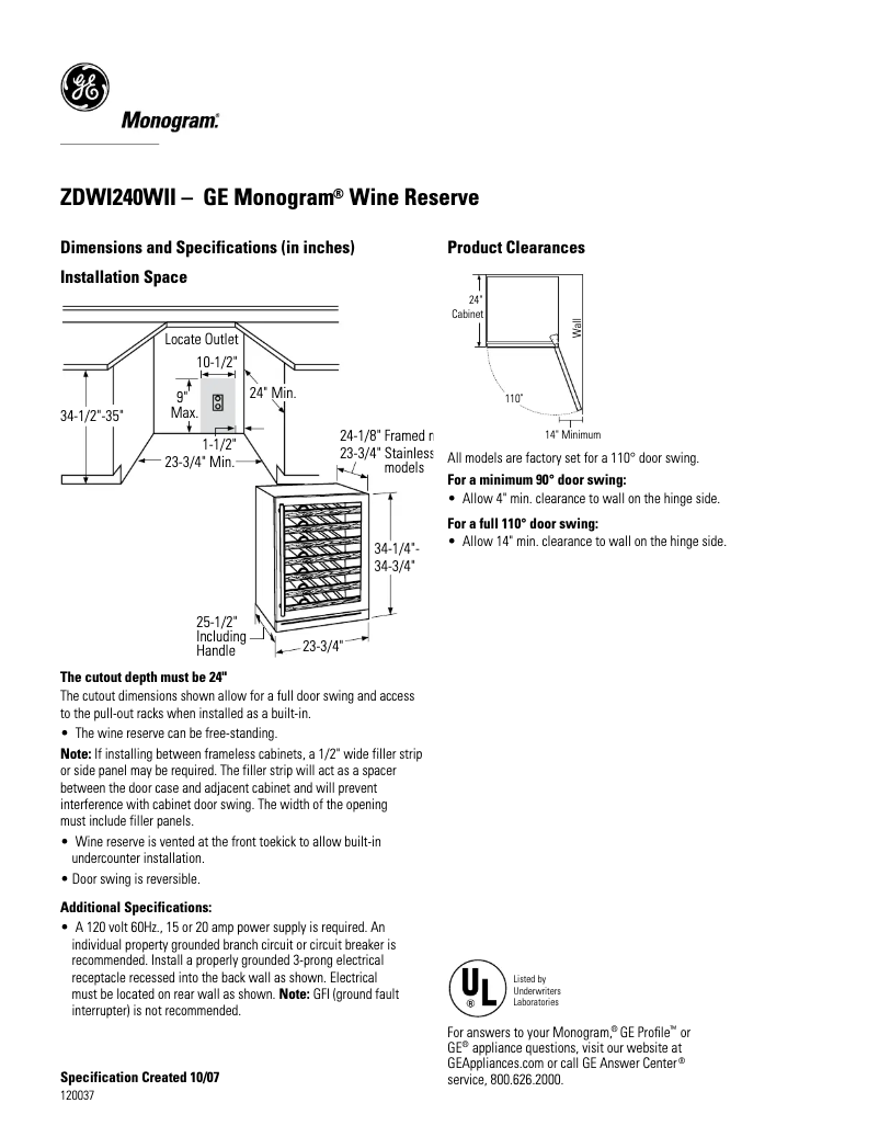 First page image of the manual for ZDWI240WII
