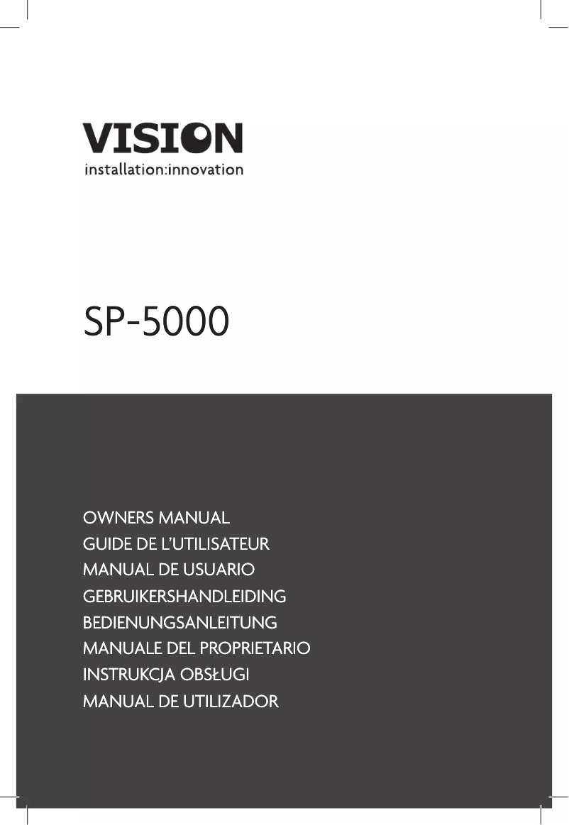 Image de la première page du manuel de l'appareil SP-5000