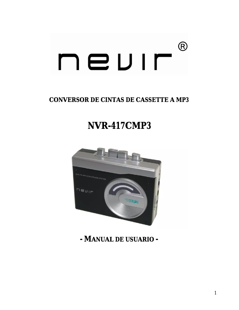 Page 1 of the manual User Manual Nevir NVR-417
