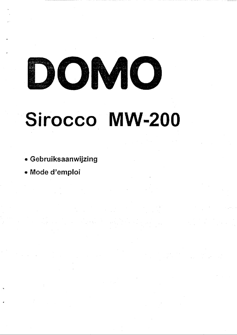 Page 1 of the manual User Manual Domo Sirocco Miniwash MW200