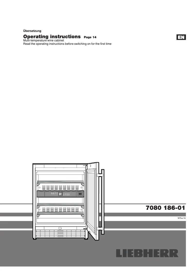 Page 1 de la notice Manuel utilisateur Liebherr WTes 1672-22 Vinidor