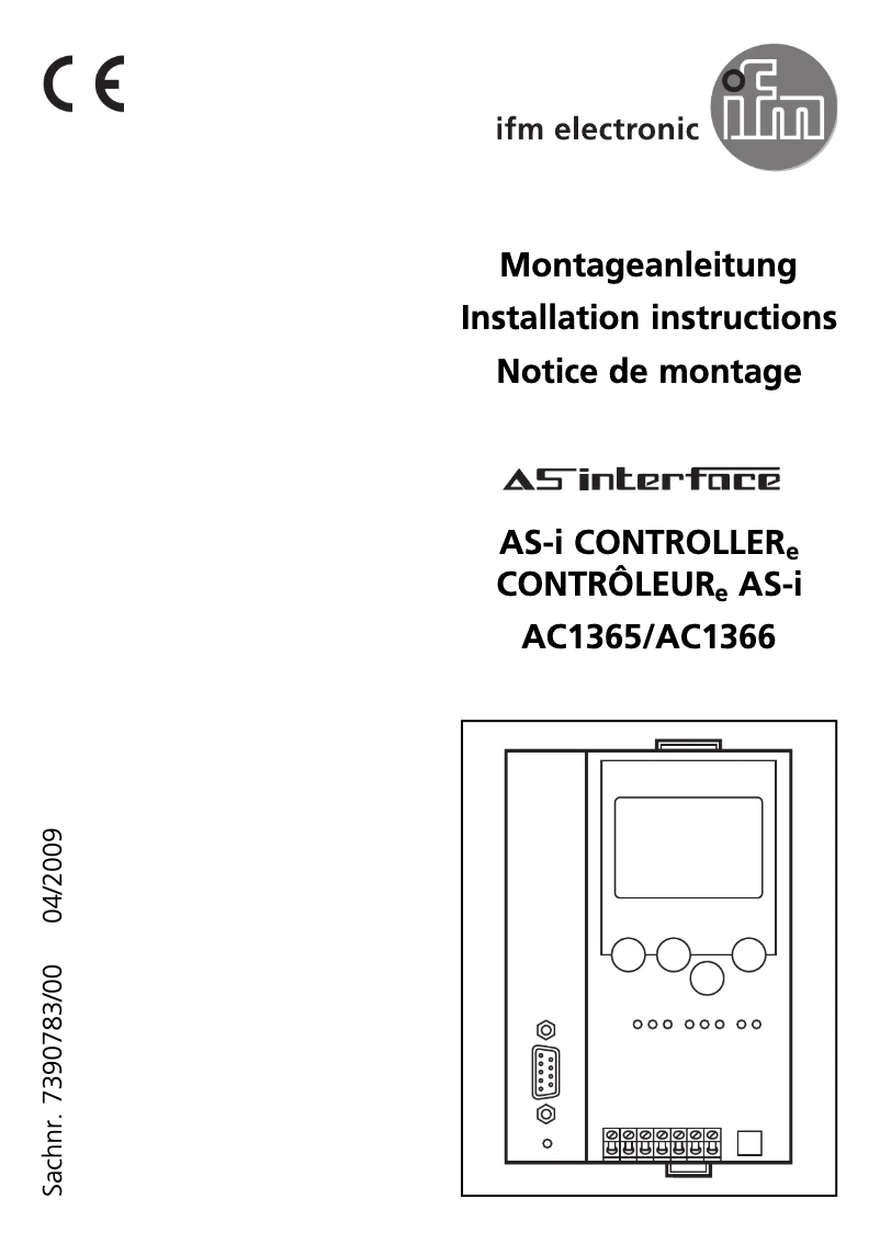 Page 1 of the manual User Manual IFM AC1366