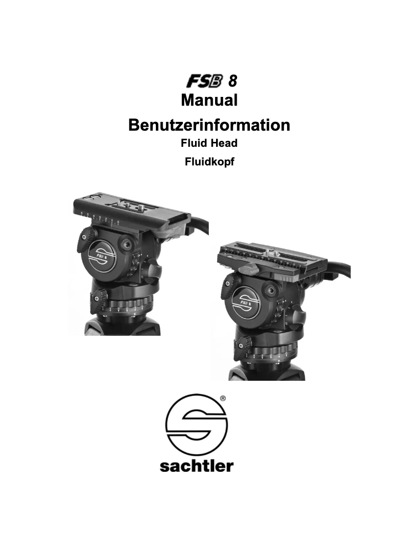 Page 1 of the manual User Manual Sachtler FSB 8