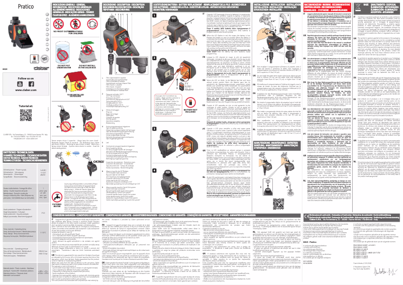 Page 1 of the manual User Manual Claber Aquauno Pratico 8425