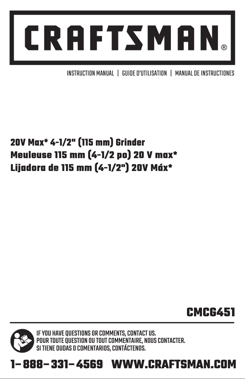 First page image of the manual for CMCG451B