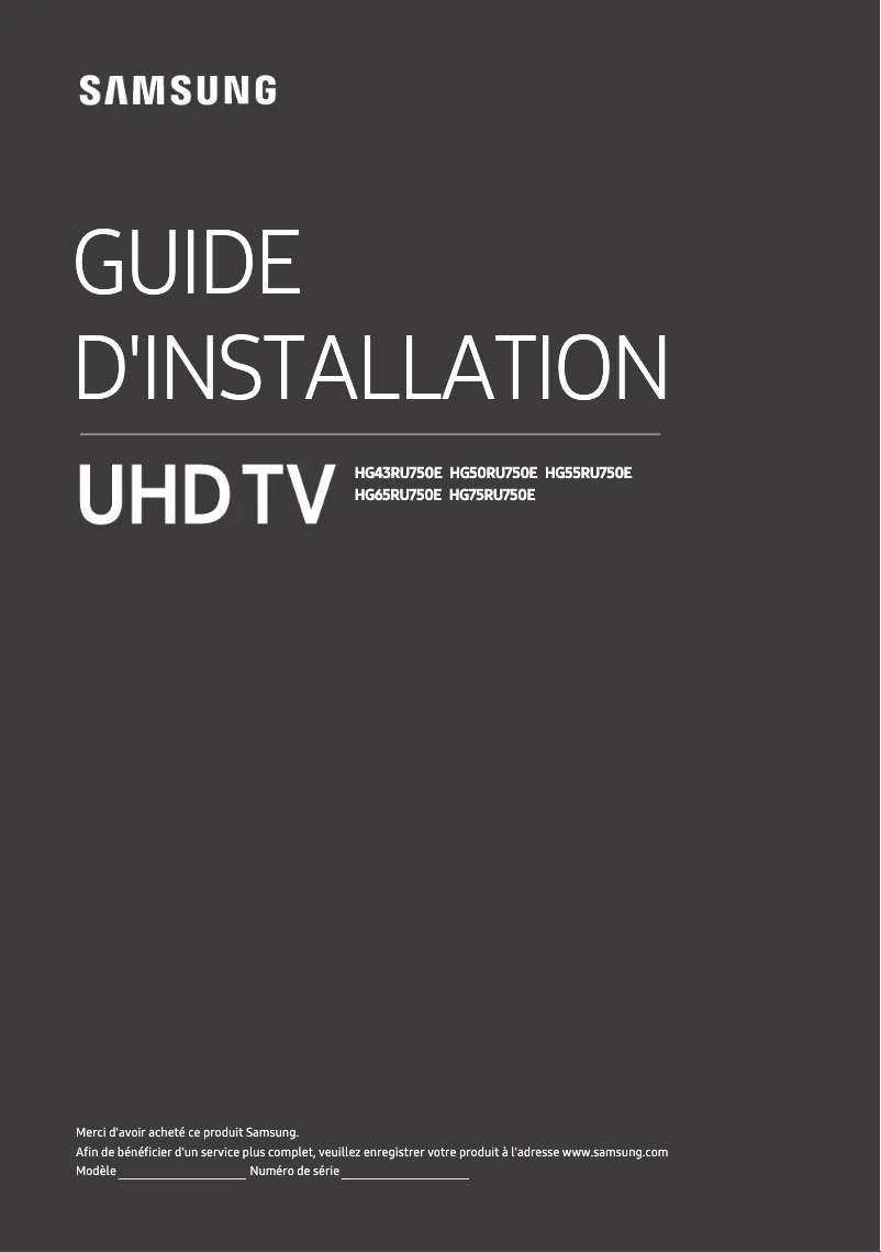 First page image of the manual for HG65RU750EB