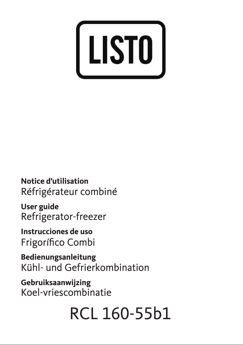Page 1 of the manual User Manual Listo RCL 160-55b1
