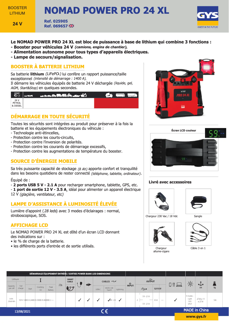 First page image of the manual for Nomad Power PRO 24 XL
