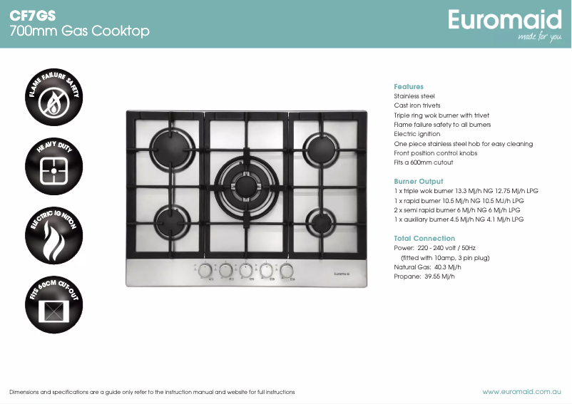 First page image of the manual for CF7GS