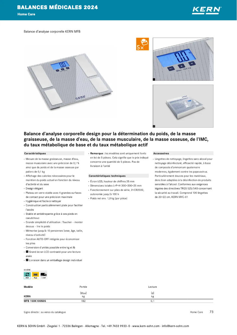 Page 1 of the manual Brochure Kern MGE 100K-1S05