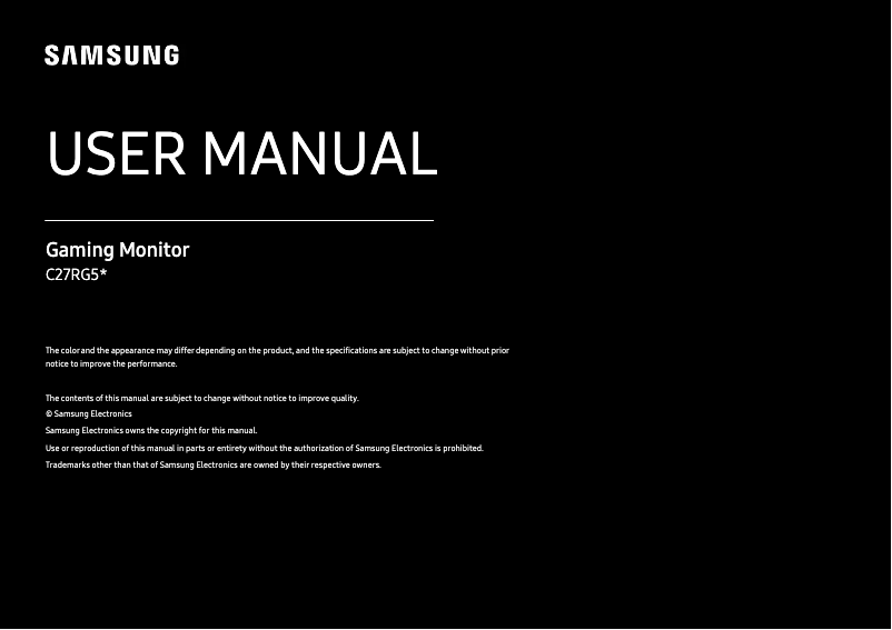 First page image of the manual for C27R5G