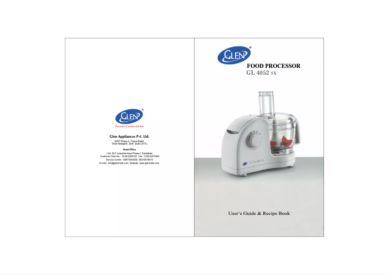 First page image of the manual for GL 4052 SX