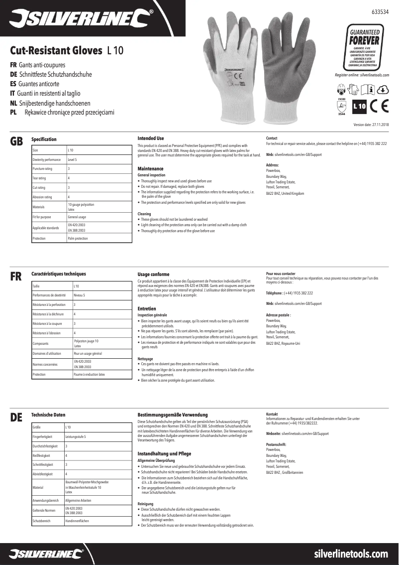Page 1 of the manual User Manual Silverline 633534